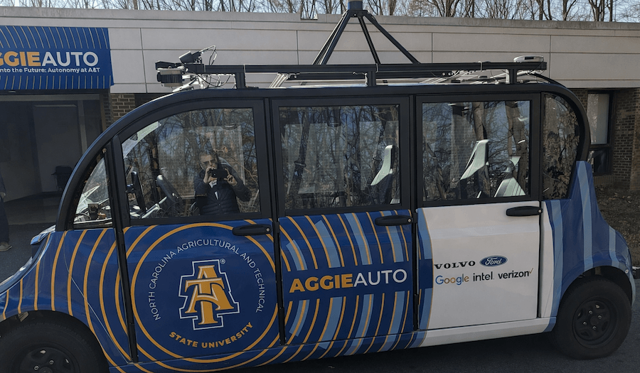 A self driving van in Rockingham County NC